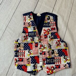 Vintage Mickey Unlimited patriotic red white blue vest